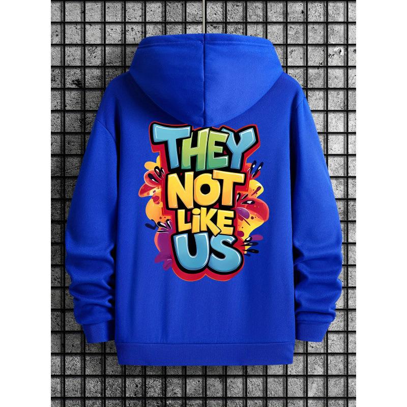 Vibrant Hooded Sweater - Bold "THEY NOT LIKE US"