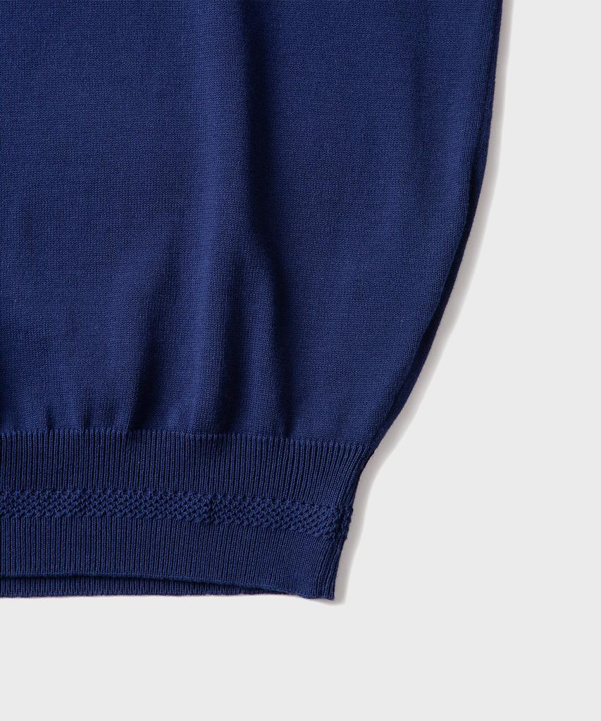 AMFEAST (Cotton 100%) Essential Polo Half Knit Navy