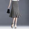 Элегантная юбка «рыбий хвост», женская тонкая летняя нижняя часть, тонкие шифоновые юбки для мам, эластичная длинная талия с высокой талией