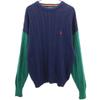 90s Cotton Old By Color Long Sleeve Sweater M Navy Knit Men's Used