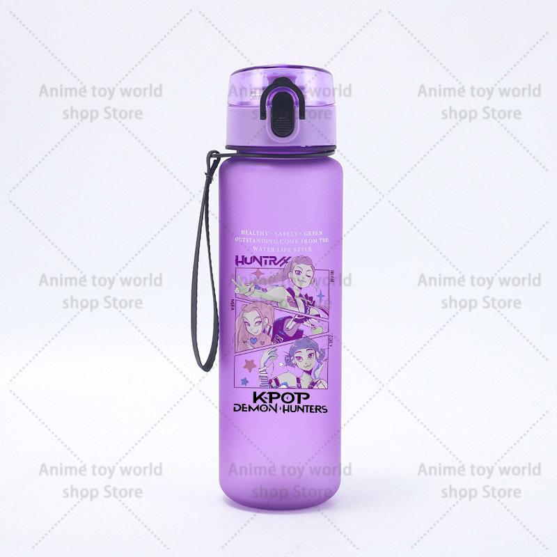 KPop Demons Hunters Large Capacity Sports Water Bottle Motivational Leak Proof Portable Reusable Cups Outdoor Travel Gym Jugs