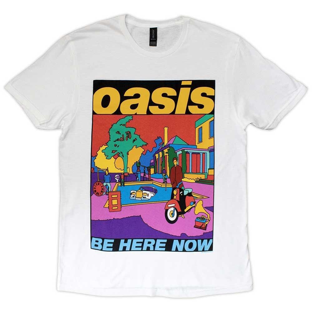 Футболка Oasis «Be Here Now» с иллюстрацией Ноэля Лиама Галлахера, официальная, новая, белая.