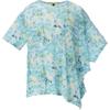 ONITSUKA TIGER Floral Print Casual Asymmetrical Hem Round Neck T-Shirt Unisex Tops Blue 2183B256-400