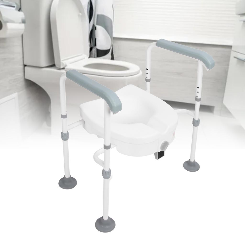 Приподнятое сиденье для унитаза с ручками Высокая стабильность Подъемники для сиденья унитаза из нержавеющей стали для пожилых людей Беременных женщин