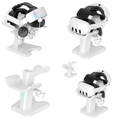 Подставка для VR Гарнитура Зарядная док-станция Светодиодная подставка для VR-дисплея Аксессуары для гарнитуры Quest 3 Контроллеры Зарядные стойки