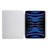 Tablet Case For iPad Pro 12.9 (2022)/(2021)/(2020)/(2018),Y-Fold Stand Pyramid-Patterned Leather+Clear Acrylic Cover with Pencil Holder