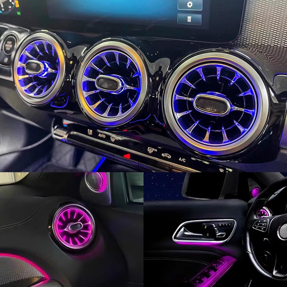 Для Mercedes-Benz A/CLA W176/CLA W117/GLA W156 13-18 12/64 цвета Подсветка салона Светодиодная подсветка Декоративная лампа для воздуховодов турбин