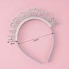Pearl Zinc Zinc Alloy Queen Letter Birthday Hair Hoop Rhinestone Crown Happy Birthday Headband Female Jewelry