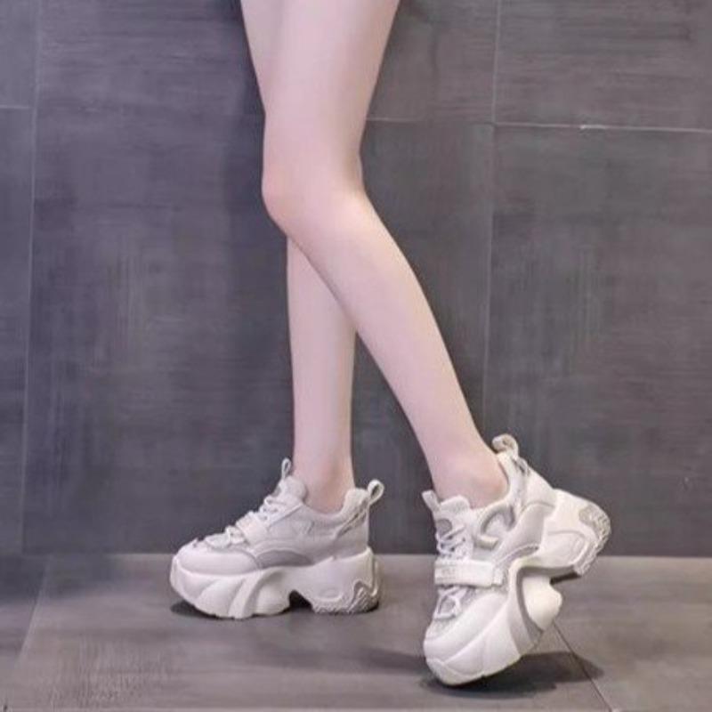 European and American Dad Shoes Women's 2024 New Mesh Breathable Thick Sole Versatile Elevated Vulcanized Women's Shoes Platform