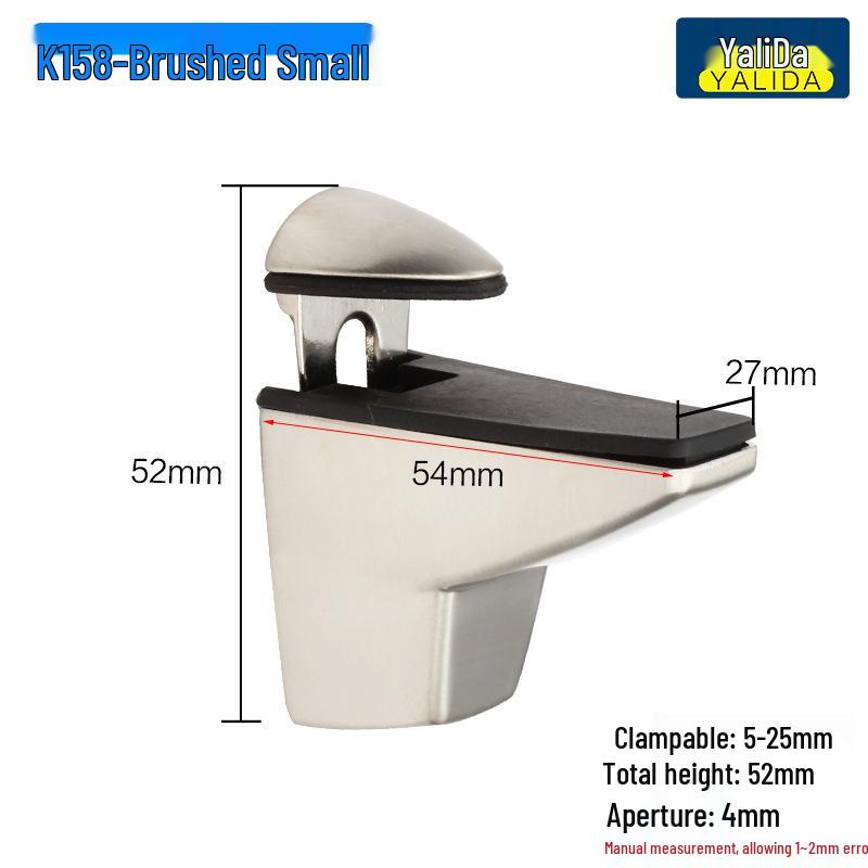 Adjustable Zinc Alloy Glass Clip Holder for Shelves - Furniture Accessory