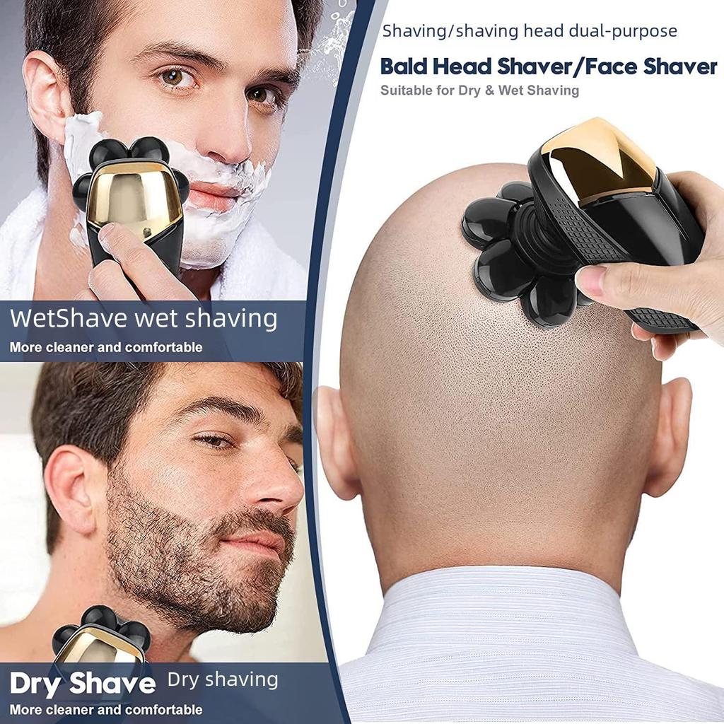 7D Rechargeable Electric Shaver for Bald Heads and Beards - Portable and Self-Help Hair Remover