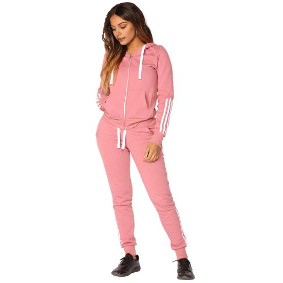 2 шт./комплект женский костюм с капюшоном брюки с длинными рукавами однотонный цвет застежка-молния эластичный с высокой талией