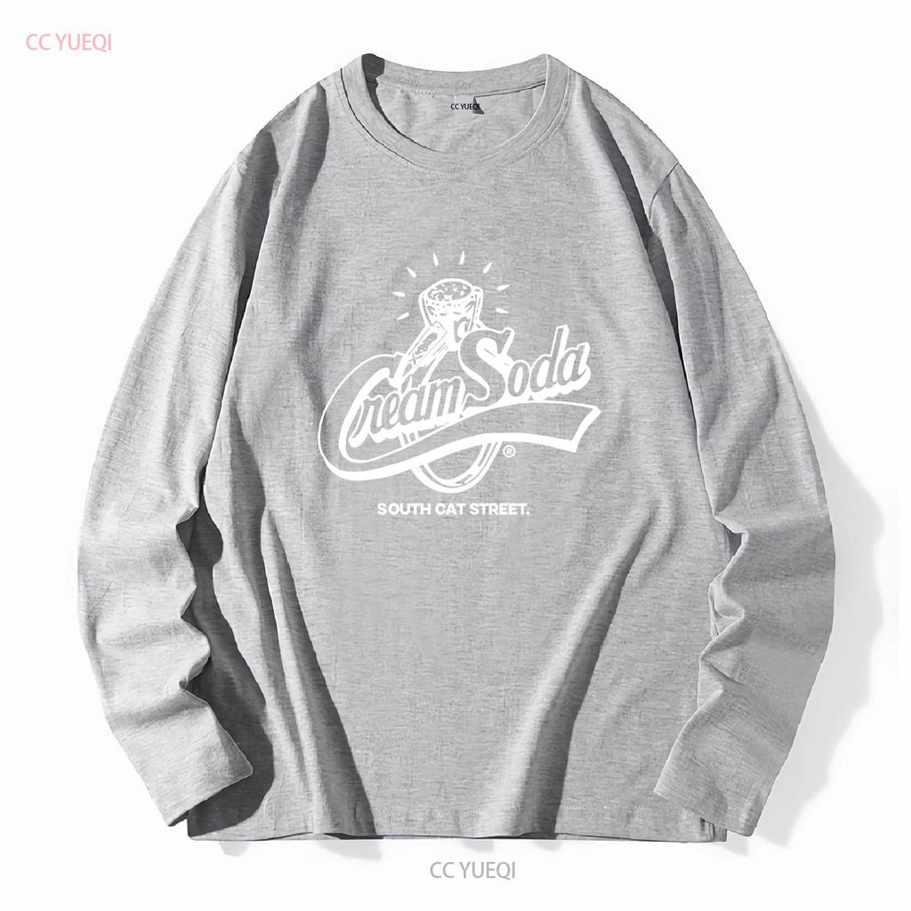 Japanese Brand Cream Soda Japan Cat Street T Shirt Long Or Short Sleeves Vintage Washed Fashion Soft Breathable Comfortable