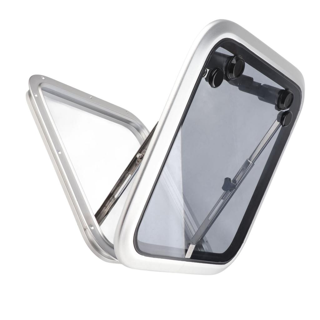 410x410mm Boat Ventilation Hatch Window Square Push Out Deck Porthole Skylights Escape Window for 3‑23mm Thickness