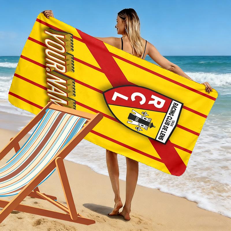 Name Custom RC Lens Logo Print Beach Towel, Large Soft Quick Dry Towel for Beach Camping Swimming
