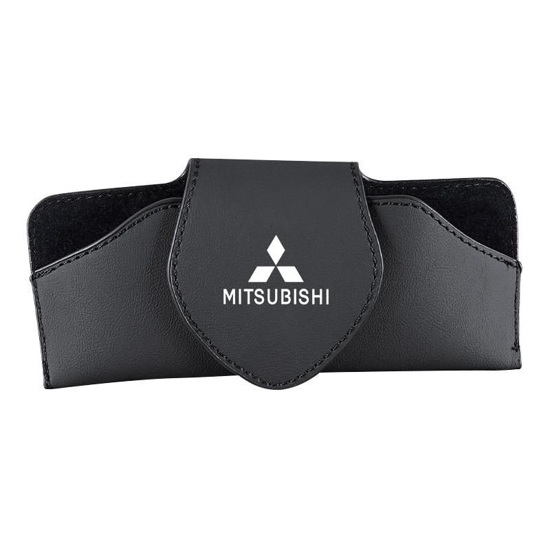 nlvc3 Car Glasses Case Sun Visor Leather Eyeglass Clip Auto Interior For Mitsubishi Eclipse Lancer Outlander Pajero Colt Delica Triton