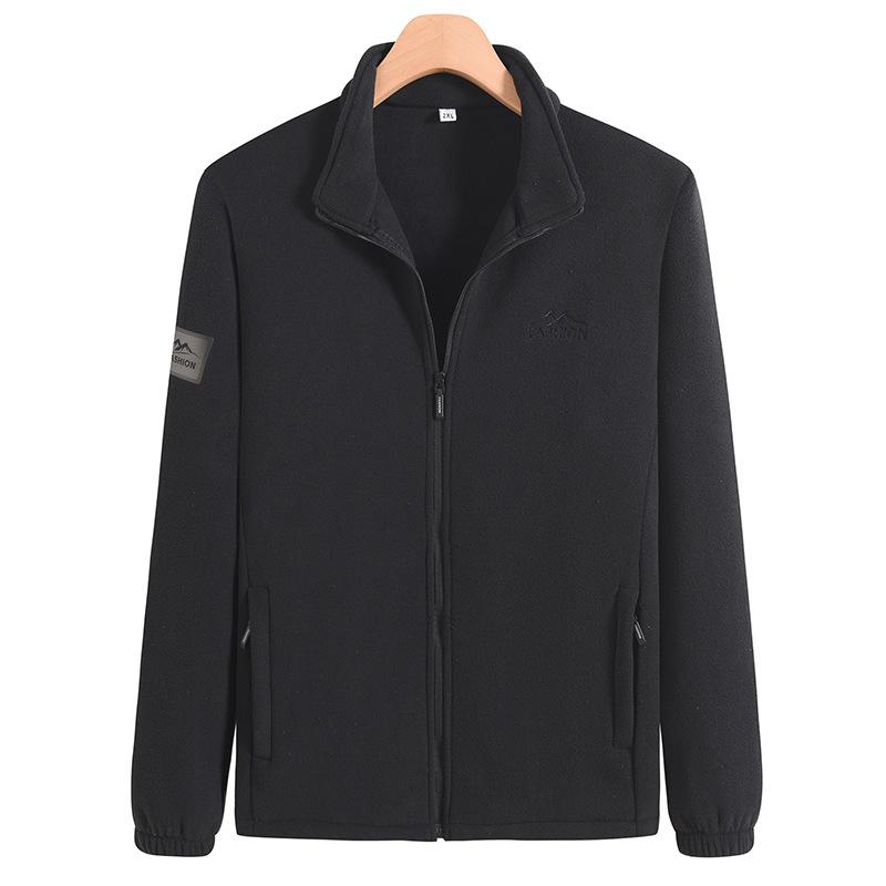 Пушистая куртка шерпа для мужчин, повседневная, на молнии, со стойкой, осенне-зимняя, теплая верхняя одежда, флисовые куртки, мужское пальто для активного отдыха, походов, мягкое, с карманами