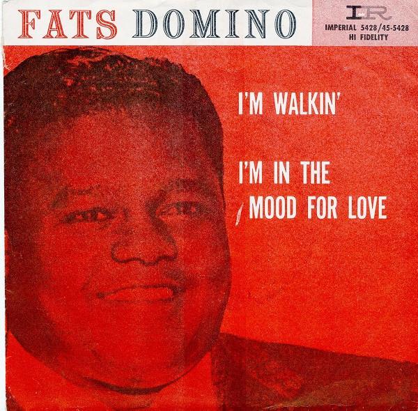 7-дюймовая пластинка FATS DOMINO Im Walkin Im In The Mood For L 5428 Imperial 1957 США Рок Б/у