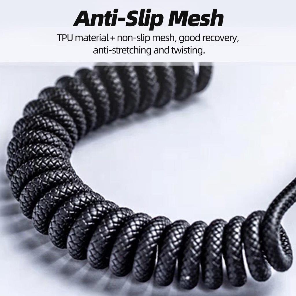 FONKEN Пружинный USB-кабель 3 в 1, кабель типа C 3A, кабель для зарядки Micro USB IOS 2,4A для Huawei Xiaomi Samsung