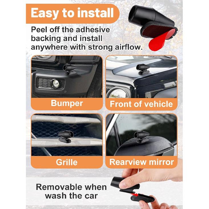 4PCS Wind & Ultrasonic Deer Safe Whistles For Vehicles - Deer Horn With Self-Adhesive Tape, Automotive Safety Kits For Car Avoid Collisions