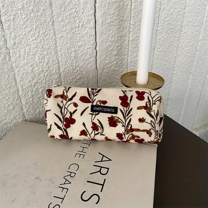 Корейский ретро пенал, вельветовый пенал, estuche lapices, пенал-карандашница, пенал-косметичка среди школьных принадлежностей.