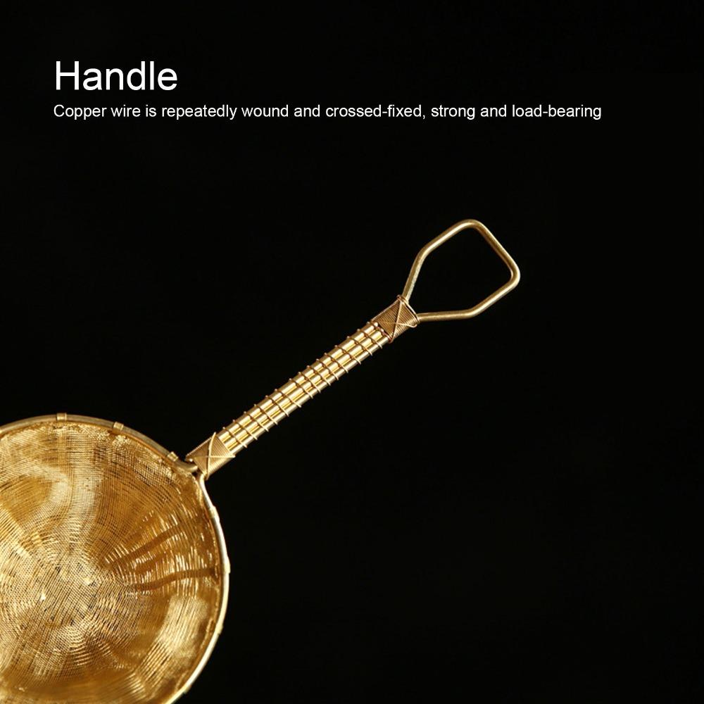 Long Handle Design Tea Infuser Strainer Hand Made Copper Tea Infuser Loose Leaf Brewing