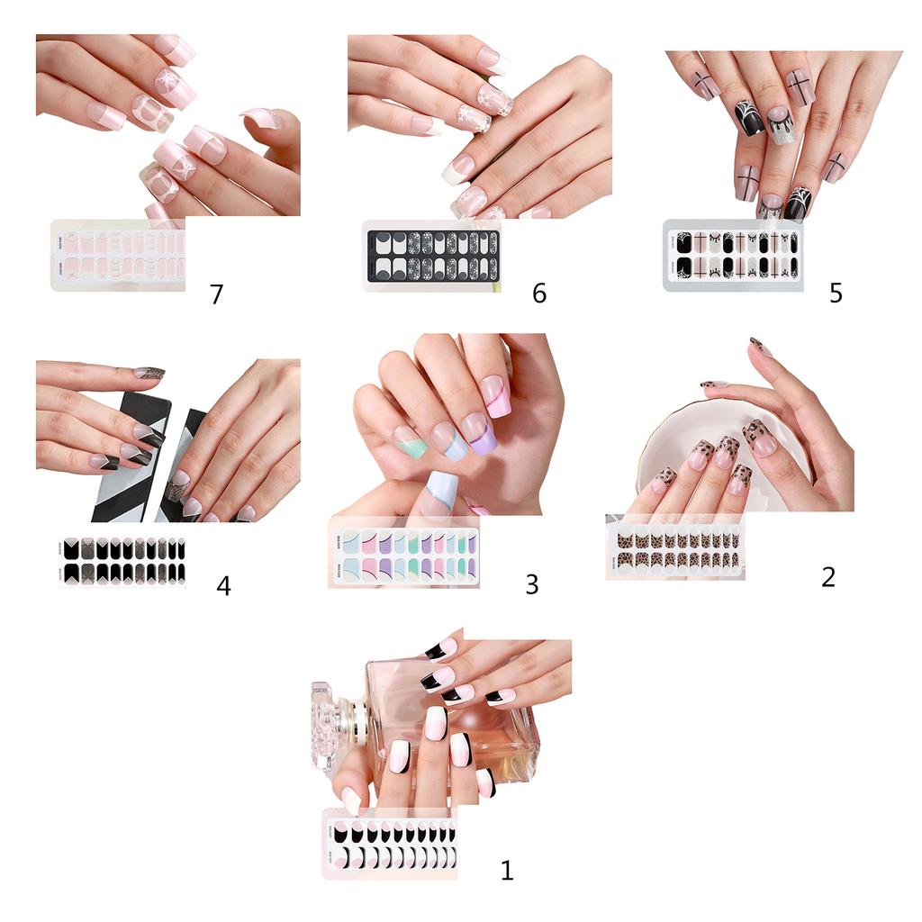 Semi-Cured Gel Nail Strips Fashionable Nails Stickers for Women and Girls Easy To Apply No Professional Skills Required