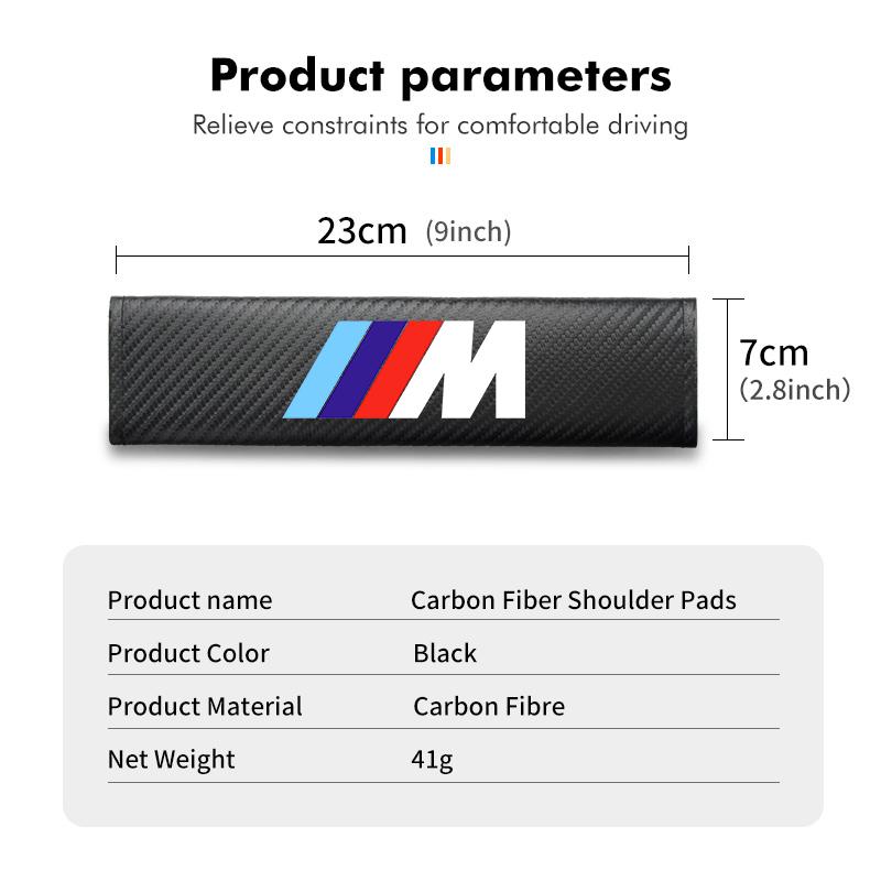 AAAPR1 Carbon Car Seat Belt Cover Shoulder Protector Accessories For BMW M 1 3 4 5 6 7 Series X1 X3 X4 X5 G20 G38 F48 E36 E39
