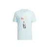 NEO Cartoon Print Sports Crew Neck T-Shirt Men Tops Mint-Green HF0464