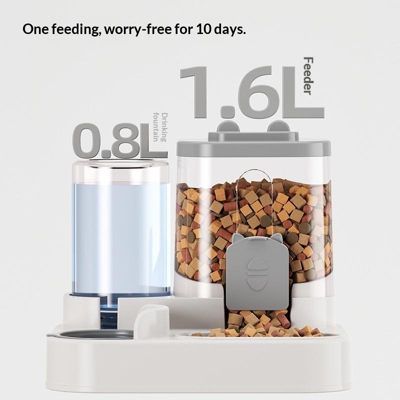 6L Capacity Automatic Pet Feeder with Integrated Water Dispenser Perfect for Cat and Dog Feeding