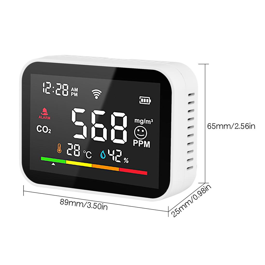 Умный детектор CO2 Wi-Fi, портативный монитор качества воздуха, измеритель сигнализации CO2, ЖК-дисплей, температура и влажность