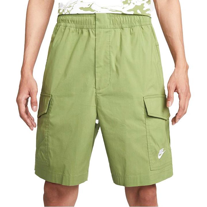 Nike FW22 Однотонные рабочие шорты с логотипом и вышивкой, мужские брюки, зеленые DM6834-334