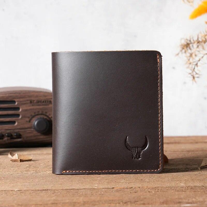 Кошелек из натуральной кожи ручной работы с карманом для монет для мужчин, кошелек из натуральной кожи, лучший мужской кошелек из натуральной кожи