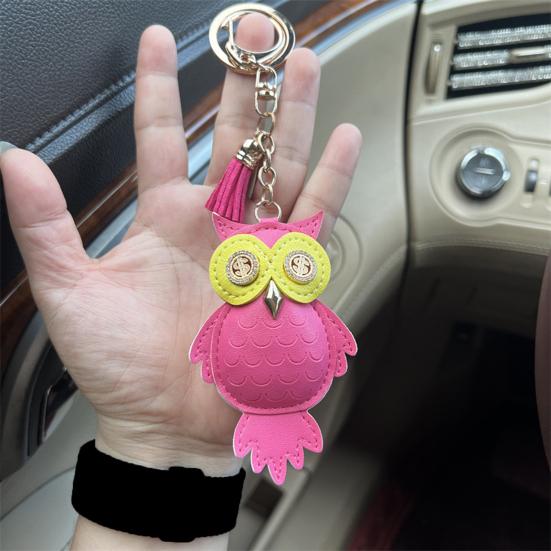 Брелок для ключей в виде совы, компактный, легкий, из искусственной кожи, подвеска для ключей, сумок, рюкзаков, аксессуаров