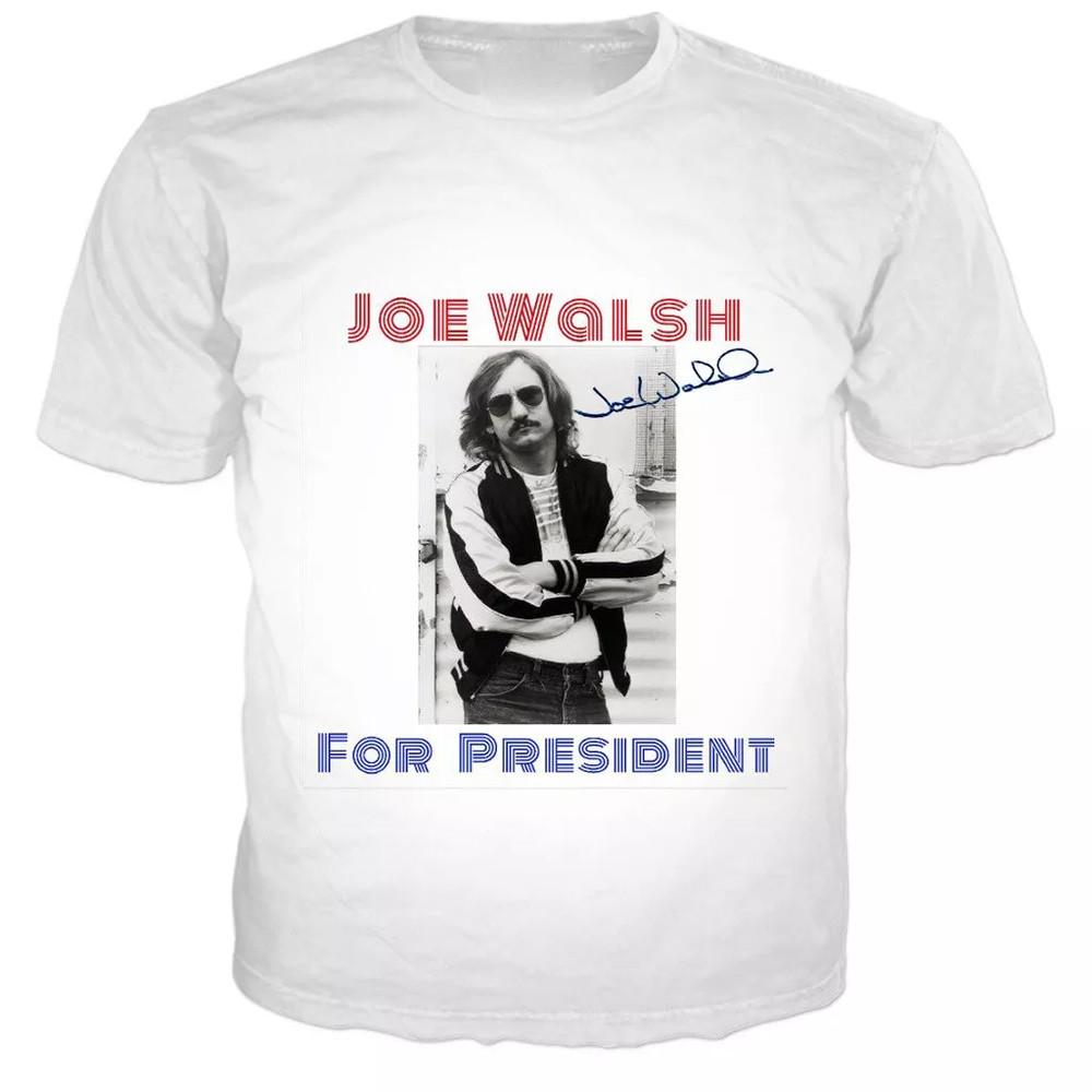 Винтажная белая хлопковая футболка унисекс Joe Walsh For President, все размеры