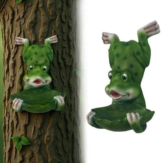 Frog Statue Birds Feeder Garden Decoration Frog Figurine Resin Frog Design Feeder Bowl for Tree Outdoor Use Patio Backyard Front Porch