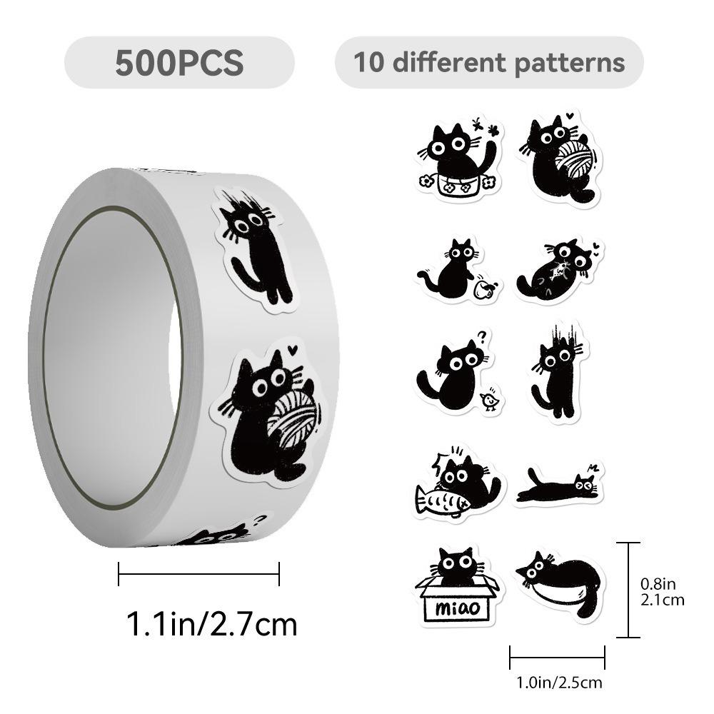 500Pcs/Roll Cartoon Design Graffiti Stickers Cute Style Roll Stickers Phone Case Decoration