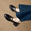 Women's Round Head Coarse Heel Single Shoes