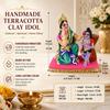 Yasoda Punishing Krishna for Butter Theft Idol | Cultural & Spiritual Art | Handmade Clay Terracotta