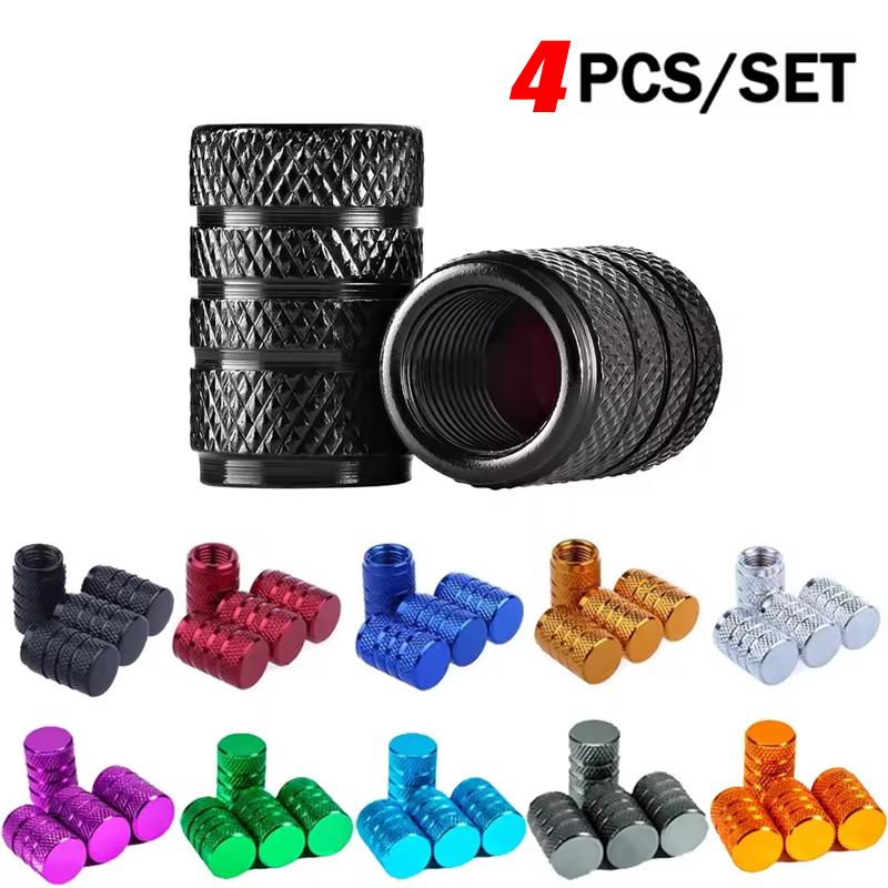 Aluminum Alloy Tire Valve Stem Caps 4 Pcs Universal Stem Covers for Cars Motorcycles and Bikes Auto Tire Accessoires Stem Caps1
