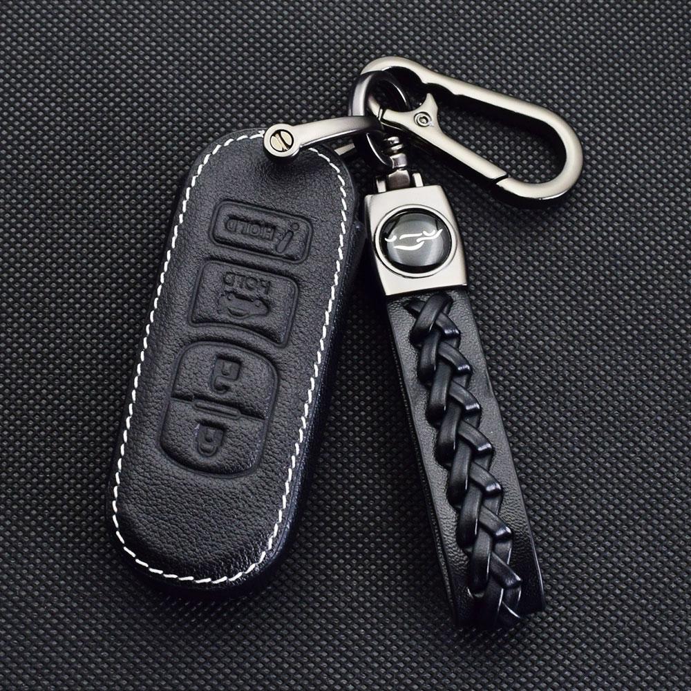 Кожаный чехол для ключей от машины, защитная крышка, держатель для ключей, аксессуары для Mazda 3 6 Sedan CX-30 CX-5 CX-9 MX-5 CX5 CX-7 CX7 CX9 MX5 MIATA