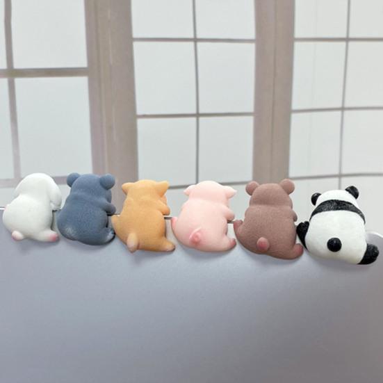 Миниатюрное украшение в виде животного из смолы, лежащая фигурка животного, коллекционное украшение в виде медведя панды коалы