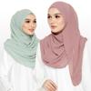 2020 мягкий однотонный шифоновый шарф с пузырьками, женский мусульманский хиджаб, повязка на голову, шаль, женские однотонные шарфы, головной платок
