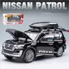 1/32 Scale Nissan Patrol SUV Simulation Alloy Car Model Children's Metal Pull Back Sound and Light Diecast Toy Car Gift for Boys Gift