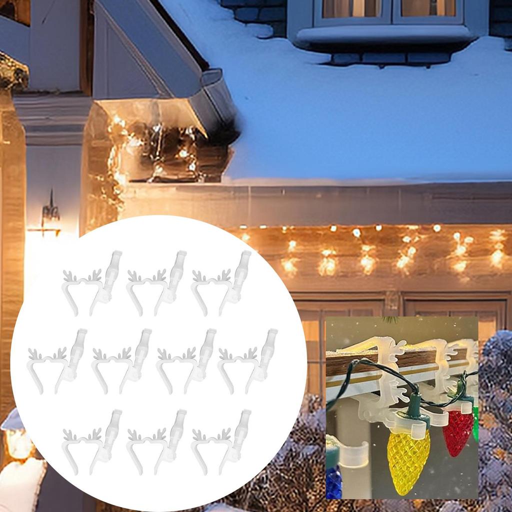 10x Christmas Light Clips Outdoor Hook Versatile Heavy Duty Gutter Hanging Hooks