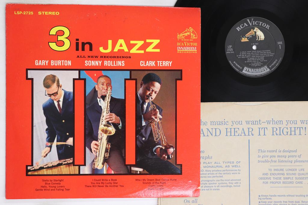 LP Record GARY BURTON, SONNY ROLLINS, CLARK T - 3 In Jazz LSP2725 RCA 1963 US Jazz Used