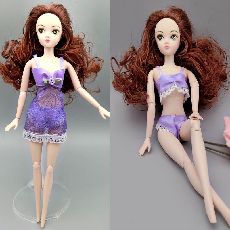 6 компл./лот модные платья для кукол Барби, одежда, пижамы, нижнее белье, ночная рубашка, кружевное ночное платье + бюстгальтер + нижнее белье, аксессуары для кукол
