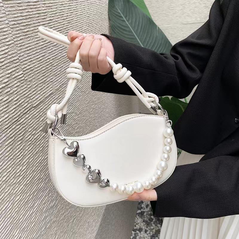 Сумки женские нишевые дизайнерские женские сумки модные портативные сумки через плечо с цепочкой из жемчуга