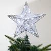 Светодиодные украшения для верхушки елки, светящиеся опоры, рождественская звезда, новая звезда для верхушки елки с огнями, пятиконечные украшения в виде звезды