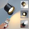 LED Wall Lamp with Remote Control Adjustable Brightness Color Temperature Rechargeable Wall Mount Bedside Lamp Night Light